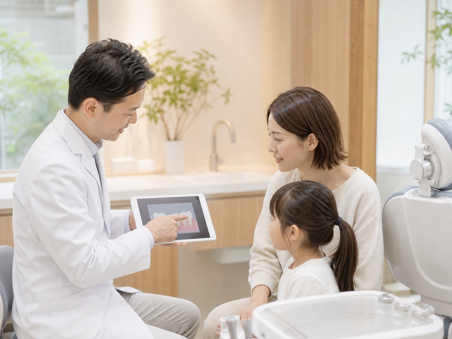 歯科医師による家族への説明